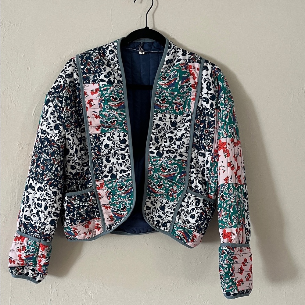 Floral Patchwork Bomber Jacket